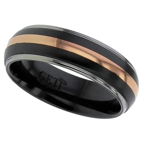 Zirconium Rose Gold Ring Court 5mm-7mm